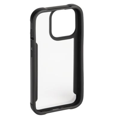 Калъф hama metallic frame, за apple iphone 14 pro max, силикон, прозрачен / черен, hama-215556