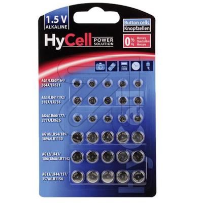 Комплект бутонни батерии hycell, 6 вида, 30 броя, 5015473